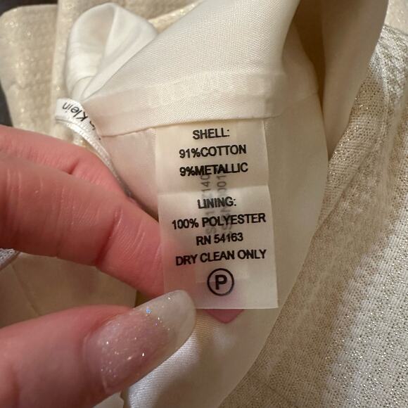 Calvin Klein cream & gold houndstooth pencil skirt size 10P - Picture 7 of 9